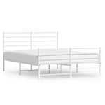 ZNTS Metal Bed Frame without Mattress with Footboard White 160x200cm 352389