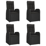 5 Piece Garden Dining Set Black Poly Rattan&Solid Wood Acacia 3157636