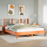 Bookcase Bed without Mattress Wax Brown 180x200 cm Super King Solid Wood Pine 3322863