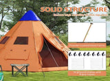6 Men Tipi Tent with Carry Bag - Orange T3398P348698