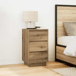 ZNTS Bedside Cabinet with LED Lights Artisan Oak 38x34x65 cm 861309