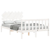 Bed Frame without Mattress White Small Double Solid Wood Pine 3193437