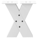 ZNTS Coffee Table Legs X-Shaped 2 pcs White 30x cm Steel 4012929