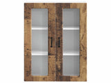 Wall Glass Cabinet PORTO Old Wood 60 x 31 x 100 cm 885533