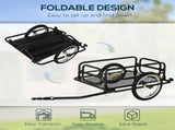Bike Cargo Trailer in Steel Frame Extra Bicycle Storage Carrier with Hitch-Black T3398P548002