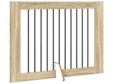 Dog Gate with Stands 4 pcs Sonoma Oak 100 x 100 cm 892032
