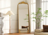 Full Length Mirror, 50 x 160 cm Floor Mirror with Baroque Metal Frame for Bedroom, Living Room, T3398P555114