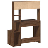 Desk with Shelves Brown Oak 100x45x140 cm Engineered Wood 860442