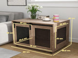 Dog Crate Furniture with Sliding Door for Medium Dogs, Brown T3398P349636