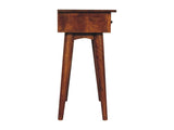 Solid Wood Mini Chestnut Hallway Console, 2 Drawers, Nordic Legs, Chestnut, Brown B2743P403207