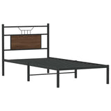 Bed Frame without Mattress Brown Oak 90x190 cm Single Engineered Wood 4106833
