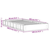 Bed Frame without Mattress Wax Brown 90x200 cm Solid Wood Pine 844431