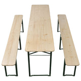 Folding Beer Table with 2 Benches 220 cm Fir Wood 42207