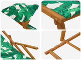 Deck Chair 2 pcs 3 Position Solid Eucalyptus Wood Leaf Pattern 3407816