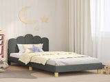 Children's Bed Frame with Headboard Dark Grey 90 x 200 cm 42011060