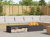 Fire Pit Black 160 x 45 x 35 cm Steel 859002