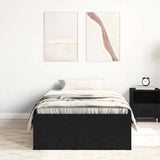 Bed Frame without Mattress Black Oak 75x190 cm Engineered Wood 3329311