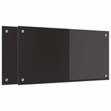 Kitchen Backsplash 2 pcs Black 80 x 40 cm Tempered Glass 3415545