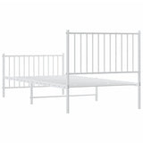 Metal Bed Frame without Mattress with Footboard White 90x200cm 350942