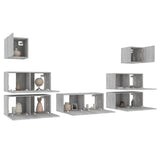 7 Piece TV Cabinet Set Grey Sonoma Engineered Wood 3120288