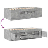Daybed with Drawers without Mattress Concrete Grey 75x190 cm Small Single 3280261