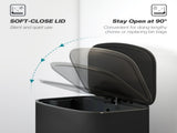 50L Kitchen Bin with Soft-Close Lid and Stay-Open Function, Stainless Steel Pedal Bin with Removable T3398P424974