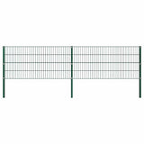 Fence Panel with Posts Iron 349x80 cm Green 278605