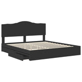 Storage Bed with Headboard Black 200 x 200 cm Engineered Wood 3413472