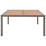 Garden Table Grey 200x150x74 cm Poly Rattan and Acacia Wood 46135