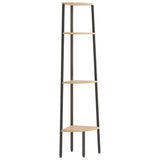 4-Tier Corner Shelf Light Brown and Black 45.5x31.5x150 cm 336391