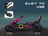 Kids Pedal Go Kart, with Adjustable Seat, EVA Wheels, Seat, Handbrake - Pink T3398P348368