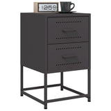 Bedside Cabinets 2 pcs Black 36x39x60.5 cm Steel 846459