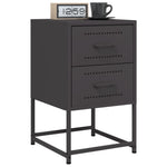 ZNTS Bedside Cabinet Black 36x39x60.5 cm Steel 846458