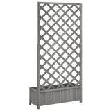 Planter with Trellis Grey 90x35x180 cm Solid Wood Fir 365480