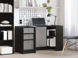 Desk with Drawer Black Oak 100 x 40 x 75 cm Engineered Wood 8000453