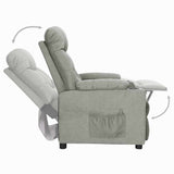 Recliner Chair Light Grey Fabric 339082