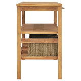 Bathroom Vanity Cabinet with 3 Baskets Solid Wood Teak 132x45x75 cm 318483