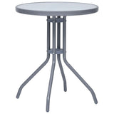 3 Piece Bistro Set Aluminium and Textilene Silver 3070653