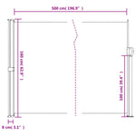 ZNTS Retractable Side Awning Taupe 160x500 cm 4004439