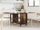 Folding Dining Table with Castors 130 x 80 x 76.5 cm steel PB 8006045
