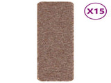 Anti-slip Stair Mats Latex backing 15 pcs Brown 60 x 25 cm PP 4019806