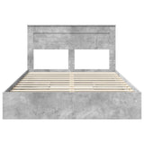 Storage Bed Concrete Grey 150 x 200 cm Engineered Wood 3409905