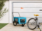 Pet Bike Trailer Blue and Black Oxford Fabric and Iron 93939