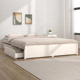 3103504 Bed Frame without Mattress with Drawers White 140x190 cm