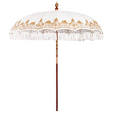Balinese Parasol with Base 210-220 cm Cream and Brown 3433019