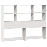 ZNTS Bookcase Bed without Mattress White 120x200cm Solid Wood Pine 3322470