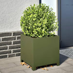 ZNTS Garden Planters 2 pcs Olive Green 40x40x40 cm Steel 851206