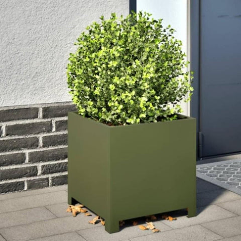 ZNTS Garden Planter Olive Green 40x40x40 cm Steel 851205