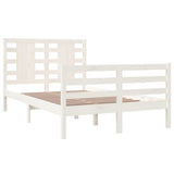 Bed Frame without Mattress White 120x200 cm Solid Wood Pine 3104279