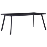 ZNTS Dining Table Black 160x80x75 cm Tempered Glass 281874